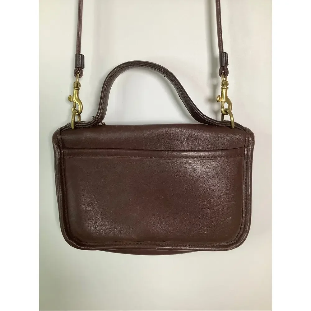 Coach Brown Mahogany Leather Casino Bag Crossbody Purse Vintage B9-5